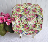 Summertime Chintz Royal Winton Grimwades Square Salad Plate 1940s Floral Chintz