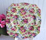 Summertime Chintz Royal Winton Grimwades Square Salad Plate 1940s Floral Chintz