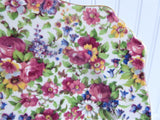 Summertime Chintz Royal Winton Grimwades Square Salad Plate 1940s Floral Chintz