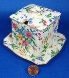 Royal Winton  Grimwades Queen Anne Chintz Jam Or Marmalade 3 Pieces 1940s