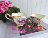 Summertime Chintz Royal Winton Sugar And Cream Creamer 1940s Squared