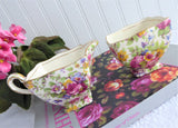 Summertime Chintz Royal Winton Sugar And Cream Creamer 1940s Squared