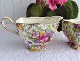 Summertime Chintz Royal Winton Sugar And Cream Creamer 1940s Squared