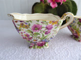 Summertime Chintz Royal Winton Sugar And Cream Creamer 1940s Squared