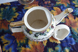 Sadler Fruit Teapot Gold Grape Overlay 1950s Large Original Sticker Vintage Tea Pot 4-6 Cups