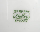 Shelley England Tabbed Cake Plate Davies Tulip Blue Trim Round Sandwich Serving Plate