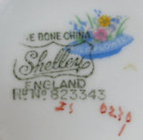Shelley Old Wildflowers Teacup Trio Art Deco Old Cambridge Shape Gold Trim