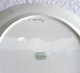 Shelley Dinner Plate Heather Blue Gold Overlay 10.75 Inch Plate 1950s