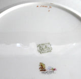Fancy Shelley Dinner Plate Maroon Heather Gold Overlay 10.75 Inch Plate 1950s