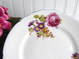 Shelley Bread Plate Gainsborough Floral Blue Trim 6 Inch Cake Plate 1950s