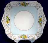 Shelley Sandwich Cake Plate Art Deco Vogue Mode Shape Floral 1940s Serving Plate