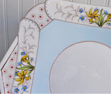 Shelley Sandwich Cake Plate Art Deco Vogue Mode Shape Floral 1940s Serving Plate
