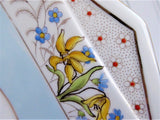 Shelley Sandwich Cake Plate Art Deco Vogue Mode Shape Floral 1940s Serving Plate