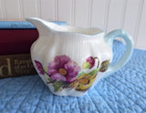 Shelley England Begonia Cream Dainty Shape Creamer Milk Vintage Blue Trim