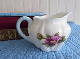 Shelley England Begonia Cream Dainty Shape Creamer Milk Vintage Blue Trim