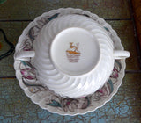 Vintage 1940s Susie Cooper Endon Ribbed Cream Soup And Saucer Liner Plate Burslem