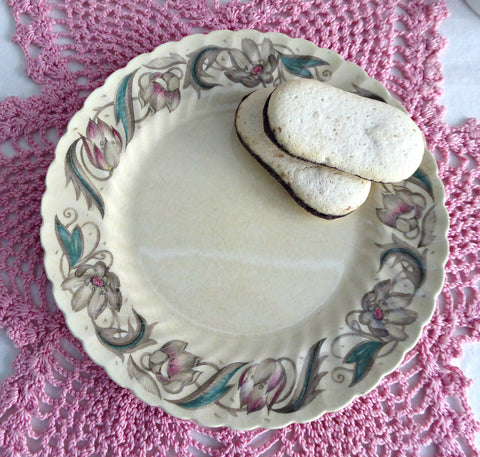 Susie Cooper Endon Ribbed Bread And Butter Plate Cake 1940s England Retro Tulips