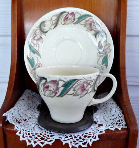 Cup And Saucer Susie Cooper Endon Teacup Retro Floral 1940s Crown Works