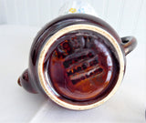 Tea Strainer Sylvac Face Pot Brown Eyes Nose Smile 1940s Anthropormorphic Chrome Strainer