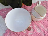 Lovely Cream And Sugar 1940s Hand Colored On Transfer Floral Tuscan