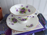 Purple Violets Cup and Saucer 1938-1957 Radfords England Bone China