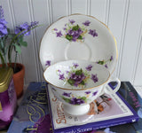Purple Violets Cup and Saucer 1938-1957 Radfords England Bone China