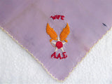 World War 2 A A F Sweetheart Purple Handkerchief 1940-1945 Air Force Wife Love Token