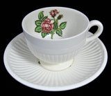 Moss Rose Wedgwood Edme Cup and Saucer Cream Ware England 1940s