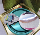 Vintage Tea Caddy Spoon Worthing UK Tea Scoop 1930s Souvenir Enamel 3 Fish