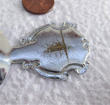 Vintage Tea Caddy Spoon Worthing UK Tea Scoop 1930s Souvenir Enamel 3 Fish