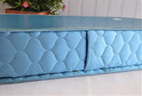 Blue Quilted Satin Glove Box Lingerie Jewelry Box 1940s Vanity Box