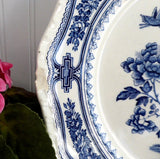 Dinner Plate Blue Transferware Masons Manchu Shabby Chippy Ironstone 1940s