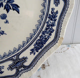 Dinner Plate Blue Transferware Masons Manchu Shabby Chippy Ironstone 1940s