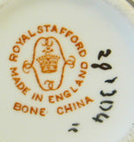 Fall Leaves Cup and Saucer Flower Handle Royal Stafford 1940s Square Cup