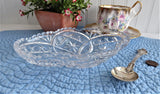 Relish Spoon Dish Lead Crystal Oval Star Fan Sawtoothed Rim USA 1940s