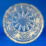Spooner Waffle And Fan Pattern Lead Crystal USA 1940s Vase Cylinder Container