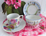 Pair Demi Teacups Occupied Japan 1945-1952 Antique Nippon Dutch Scene 1890s
