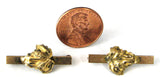 Pair of Lingerie Pins 1940-1950s Gold Plated Grape Leaves Dimensional Scatter