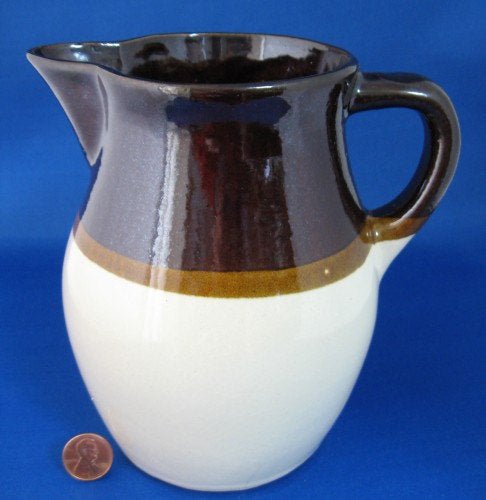 Brown Dip Pottery Jug Pitcher 1940s Robinson Ramsbottom Roseville Vint ...