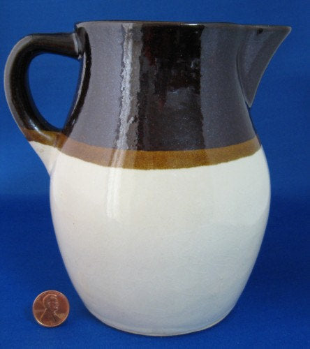 Brown Dip Pottery Jug Pitcher 1940s Robinson Ramsbottom Roseville Vint ...