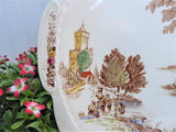 The Ferry Cake Plate Transferware Lugged Cake Plate Swinnertons 1940s Platter Polychrome