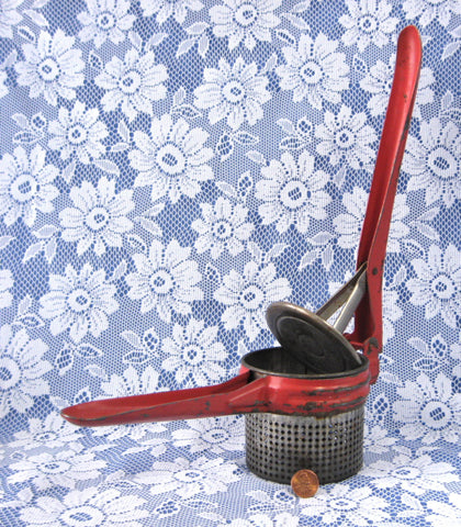 Original Red Paint Ricer Puree Long Handled Kitchen tool 1940s Vintage –  Antiques And Teacups