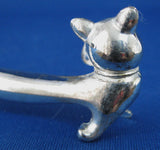Cutlery Holders Set Of 6 Art Deco Cats Or Dogs Silver Plate French 1930s Kniferests
