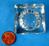 Open Salt Pressed Glass Salt Cellar England Star Bottom Beveled Book Piece 1940s