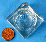 Open Salt Pressed Glass Salt Cellar England Star Bottom Beveled Book Piece 1940s