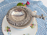 Vintage Tea Strainer Over The Cup Strainer Turning Windmill 1940s Silverplate Dutch