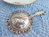 Vintage Tea Strainer Over The Cup Strainer Turning Windmill 1940s Silverplate Dutch