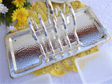 Toast Rack Breakfast Set 1940s Silver Plated English Attached Tray Dishes Spoon Spreader