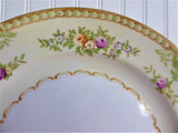 Salad Plate Occupied Japan Floral Yazaka 7.75 Inches Dessert Gold Trim 1945-1952