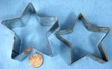Hand Made Cookie Cutters Vintage Tin Set of 2 Stars Different Depth 1950s